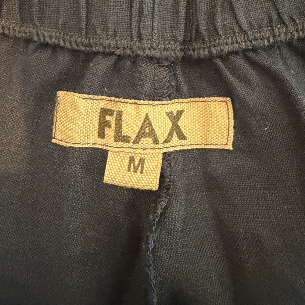 Flax Brand Wide-Leg Navy Linen Pants - Picture 5 of 10